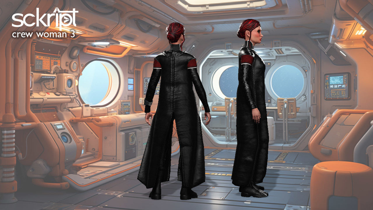 Argo Sci-fi Series Crew Woman 3 Low-poly 3D model_2