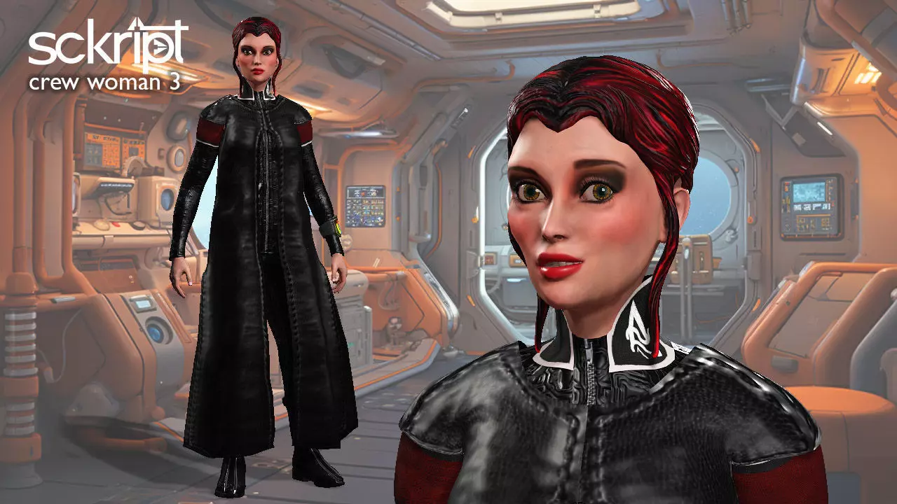 Argo Sci-fi Series Crew Woman 3 Low-poly 3D model_0