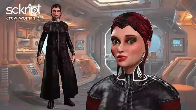 Argo Sci-fi Series Crew Woman 3 Low-poly 3D model