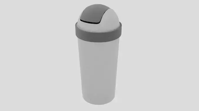 low-poly street trash can