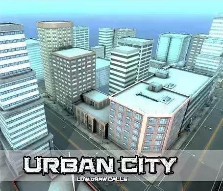 Urban City Low-poly 3D model