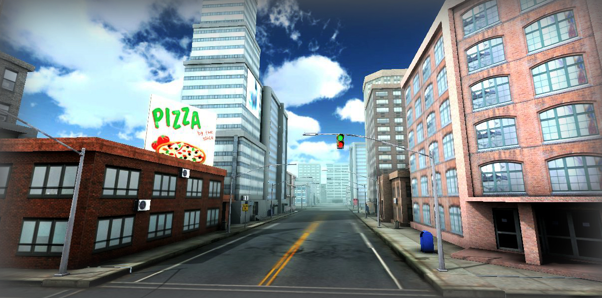 Urban City Low-poly 3D model_6