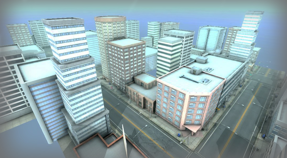 Urban City Low-poly 3D model_4