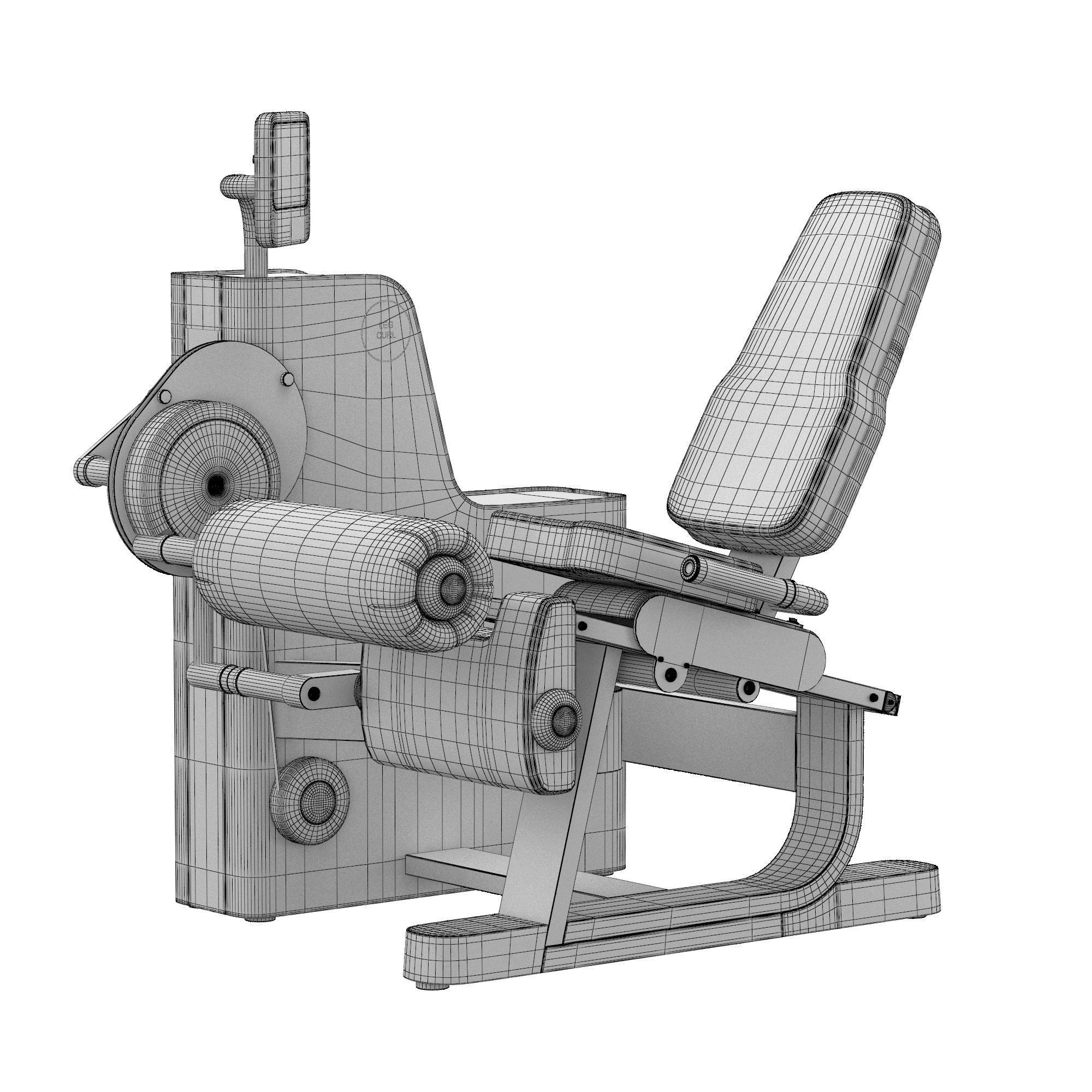 Biostrength Leg Curl 3D model_4