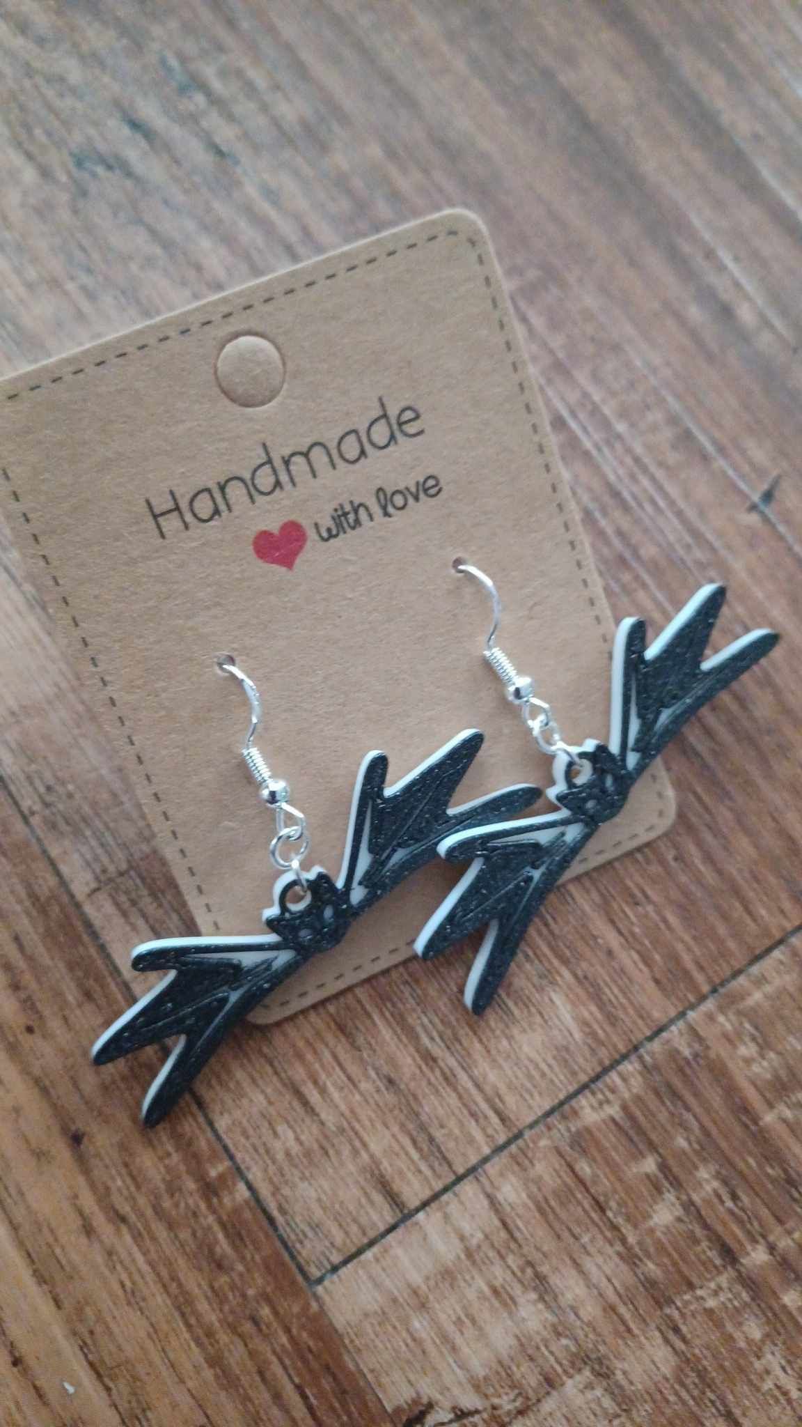 Jack skellngton Nightmare before christmas Bat bowtie earrings  3D print model_5