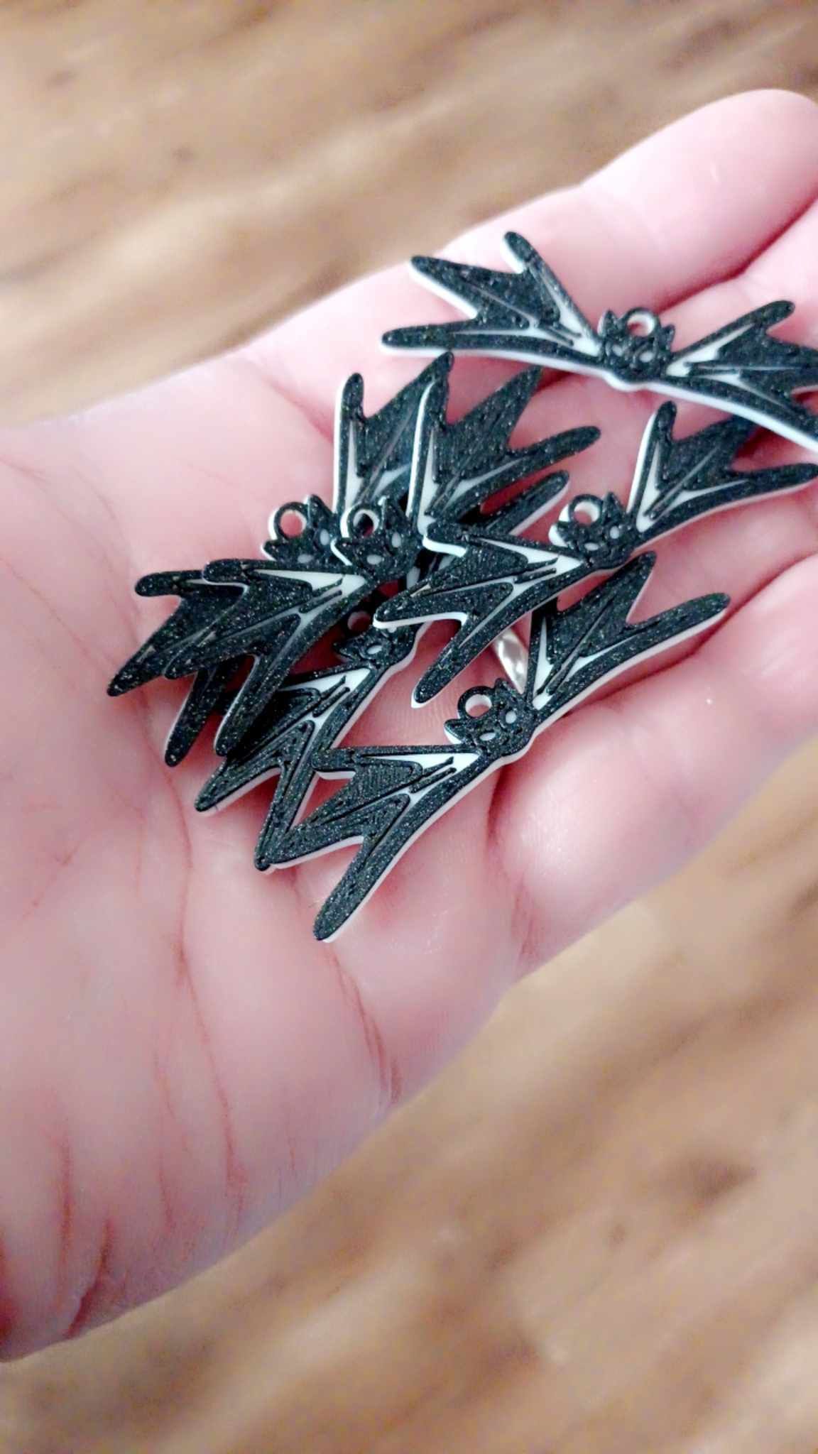 Jack skellngton Nightmare before christmas Bat bowtie earrings  3D print model_2