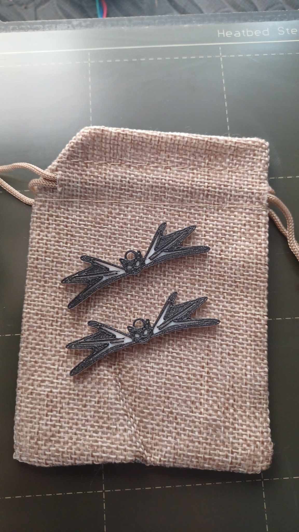 Jack skellngton Nightmare before christmas Bat bowtie earrings  3D print model_1