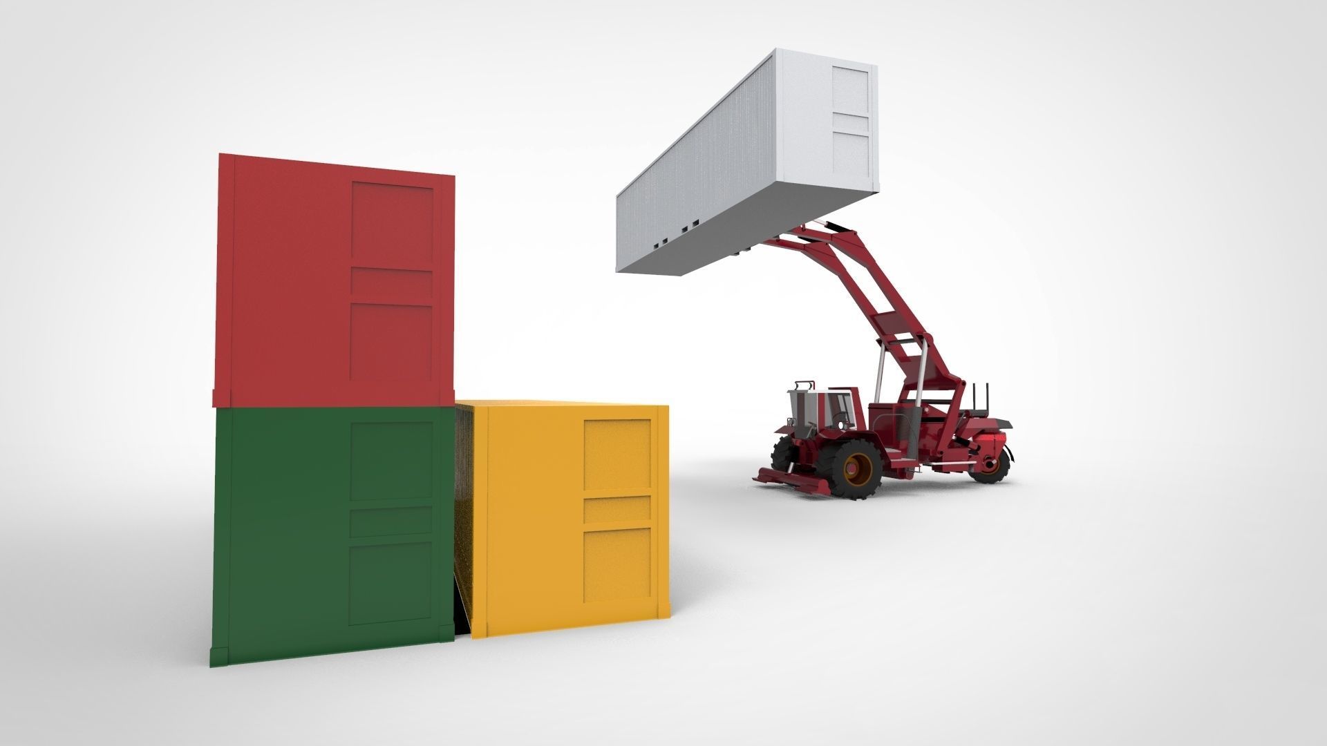 Stacker Crane Low-poly 3D model_3