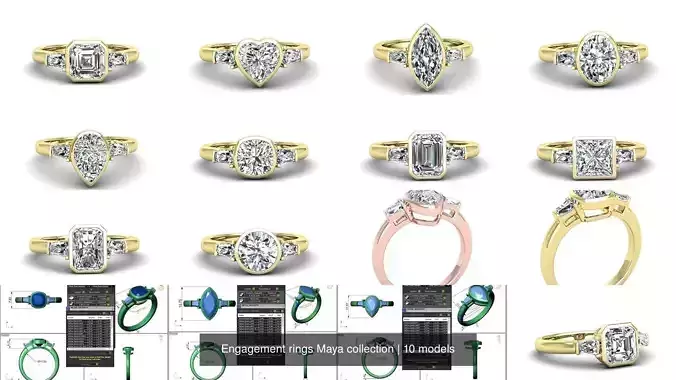 Engagement rings Maya all shapes collection 