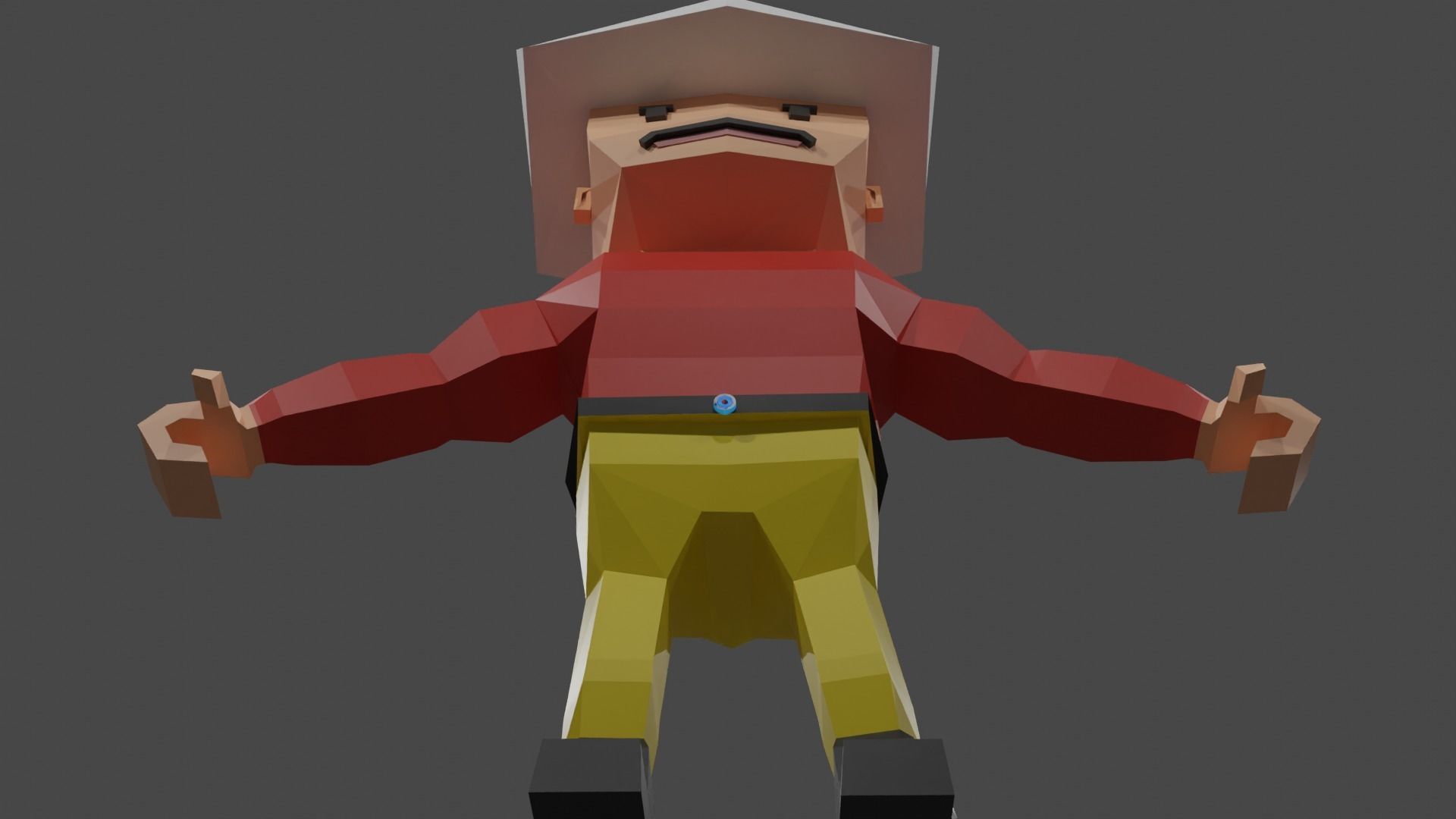 low poly man Low-poly 3D model_2