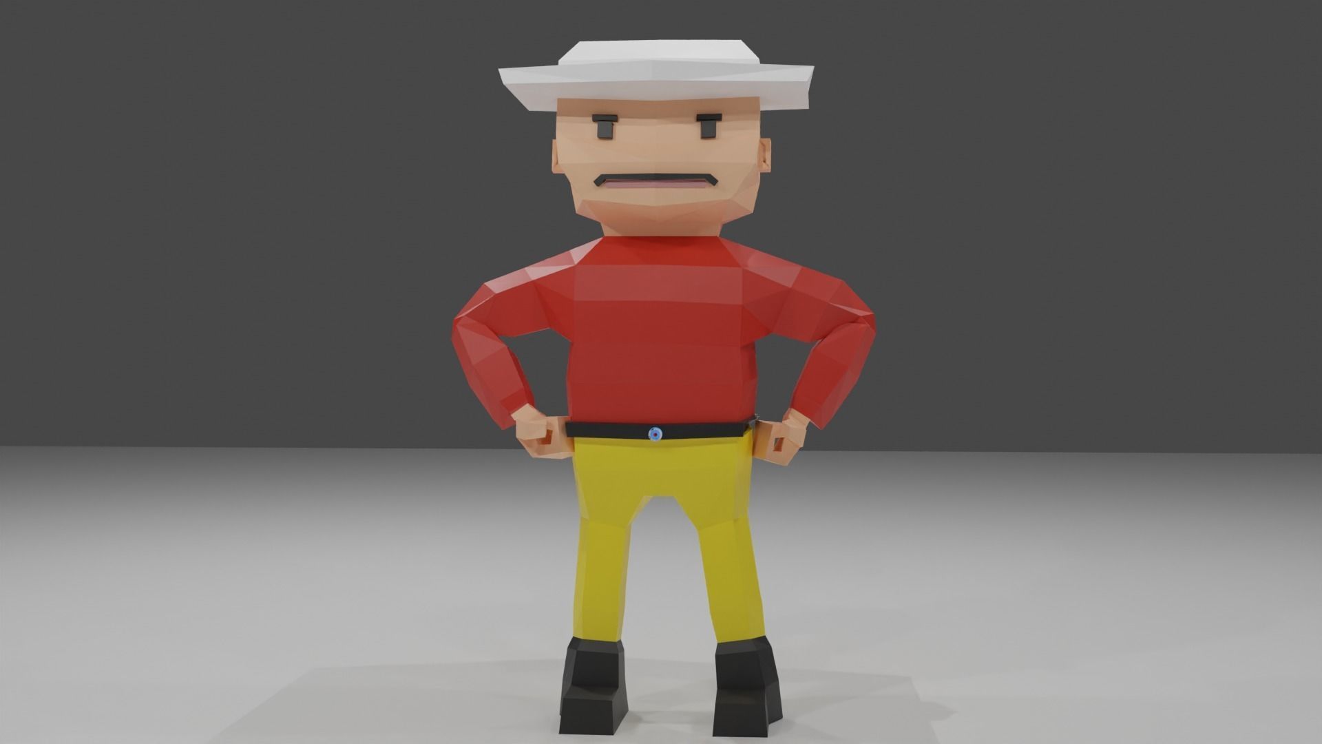 low poly man Low-poly 3D model_3