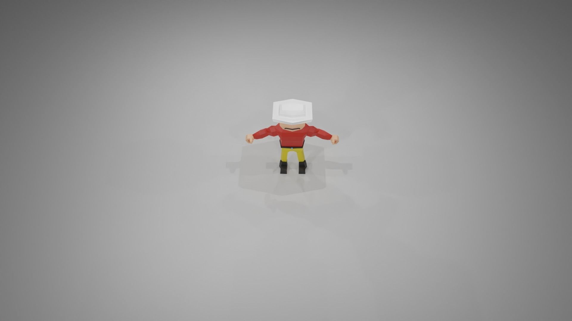 low poly man Low-poly 3D model_7