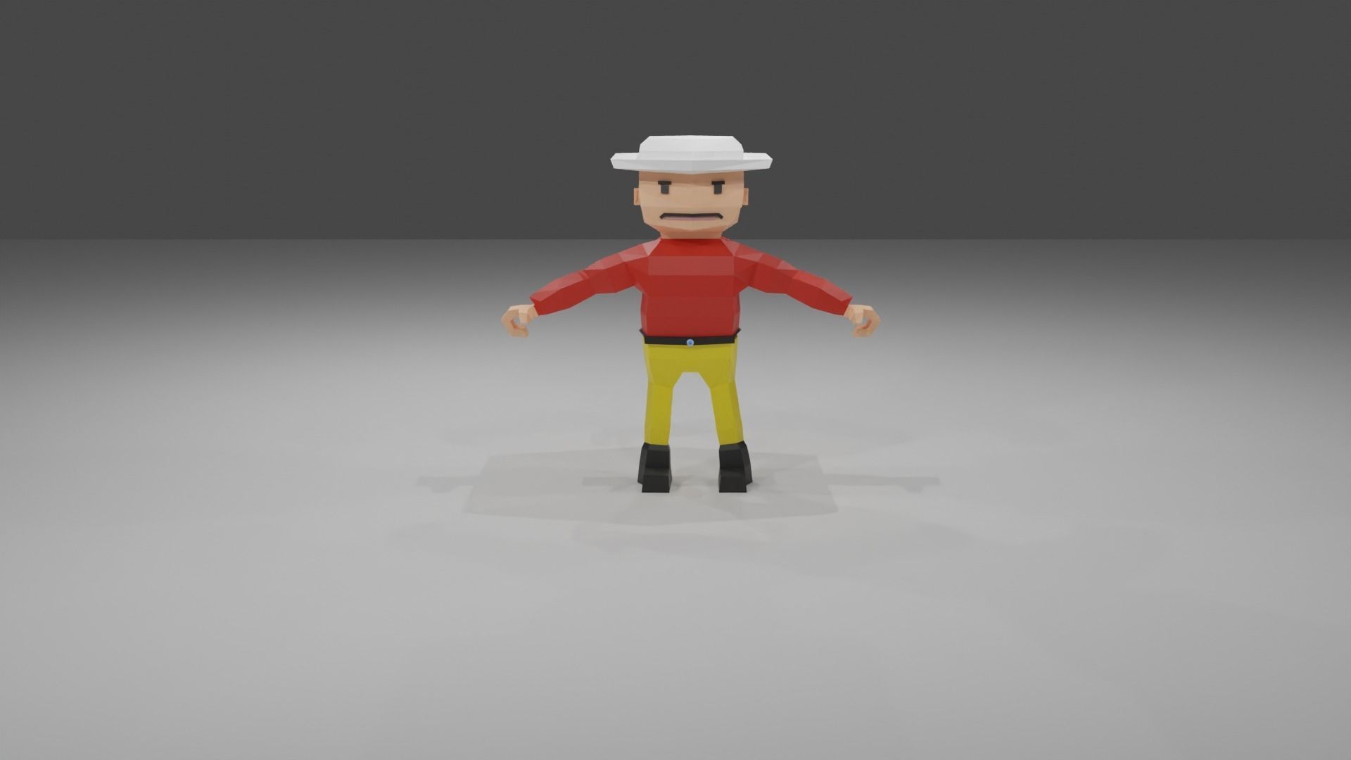 low poly man Low-poly 3D model_8