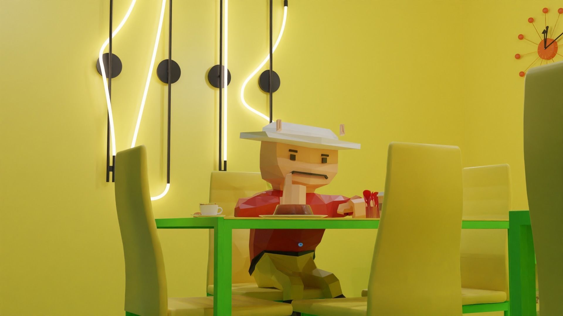 low poly man Low-poly 3D model_4