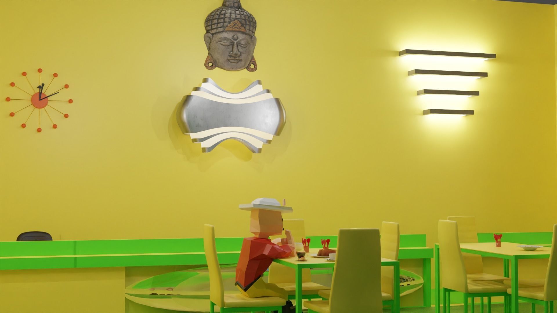 low poly man Low-poly 3D model_5