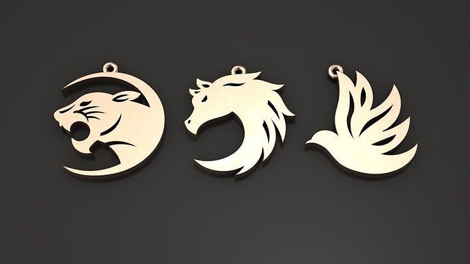 Tiger Horse Dove Face  Pendant  3D print model
