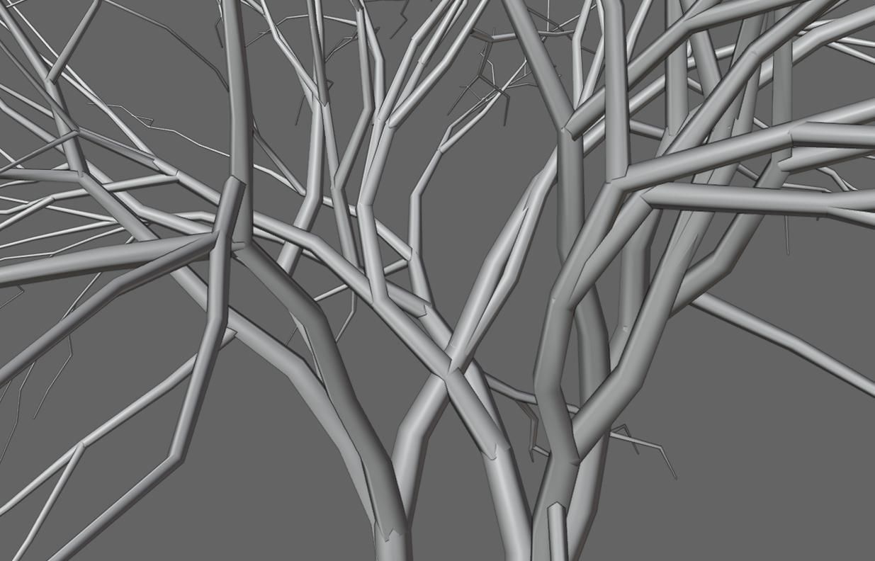 Thin Dry Tree - Arvore Seca Low-poly 3D model_16