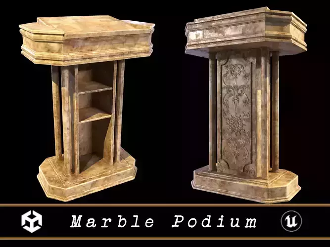 Medieval Old Fancy Marble Podium