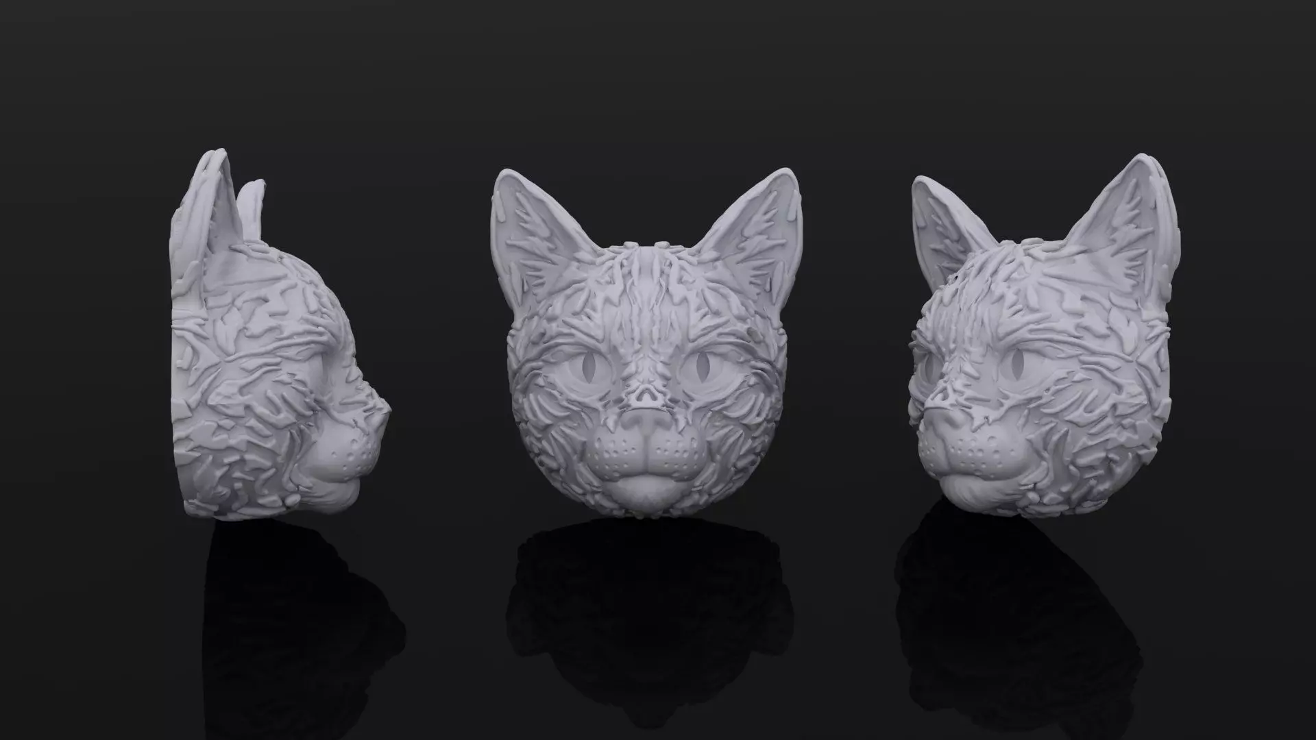 cat face pendant 3D print model