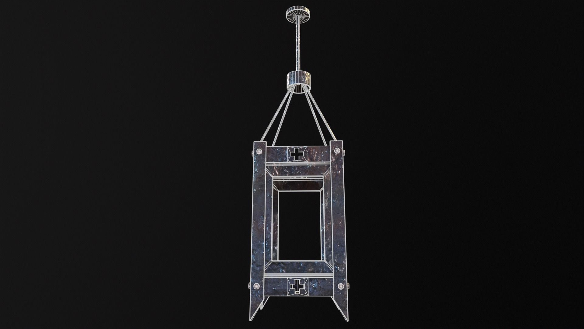 Gothic Lantern Low-poly 3D model_13