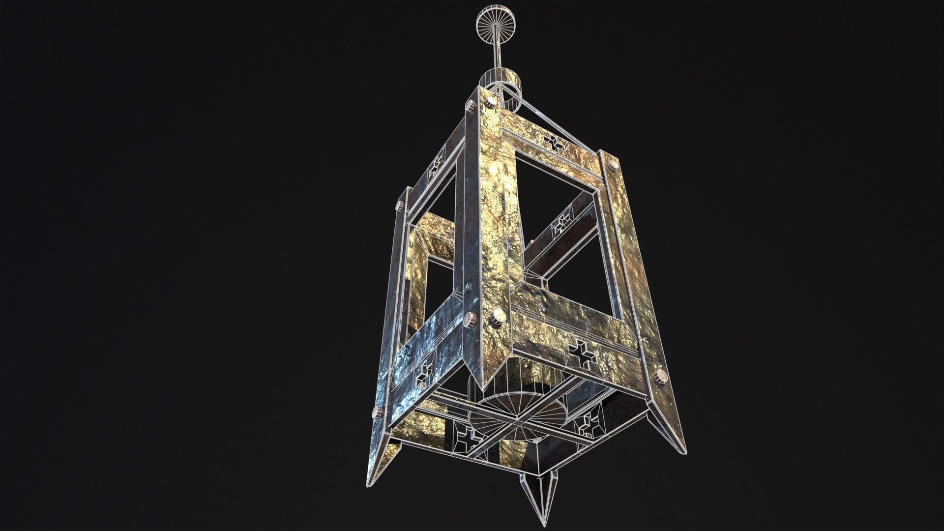 Gothic Lantern Low-poly 3D model_21