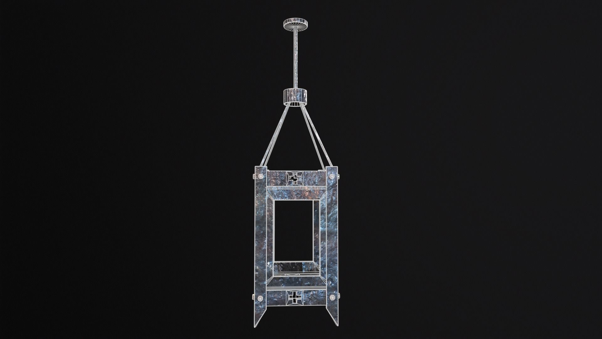 Gothic Lantern Low-poly 3D model_7