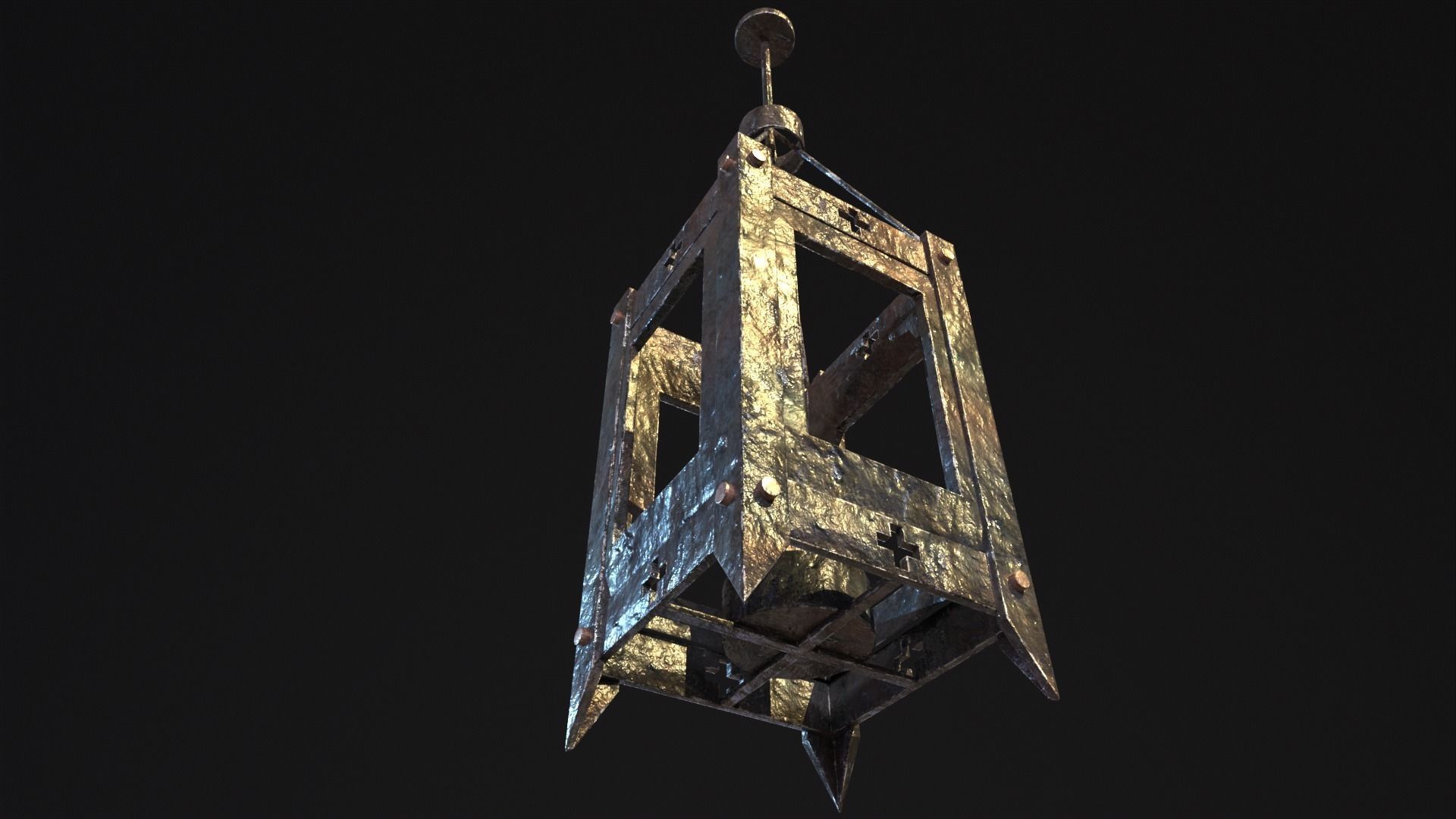 Gothic Lantern Low-poly 3D model_20