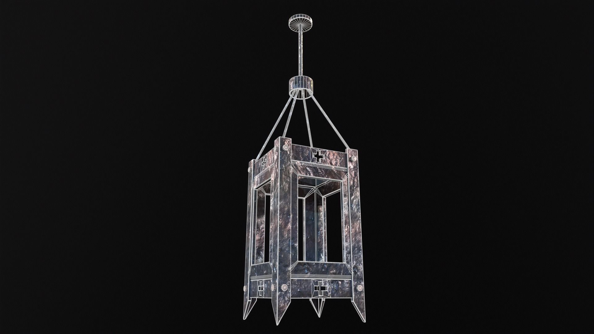 Gothic Lantern Low-poly 3D model_11