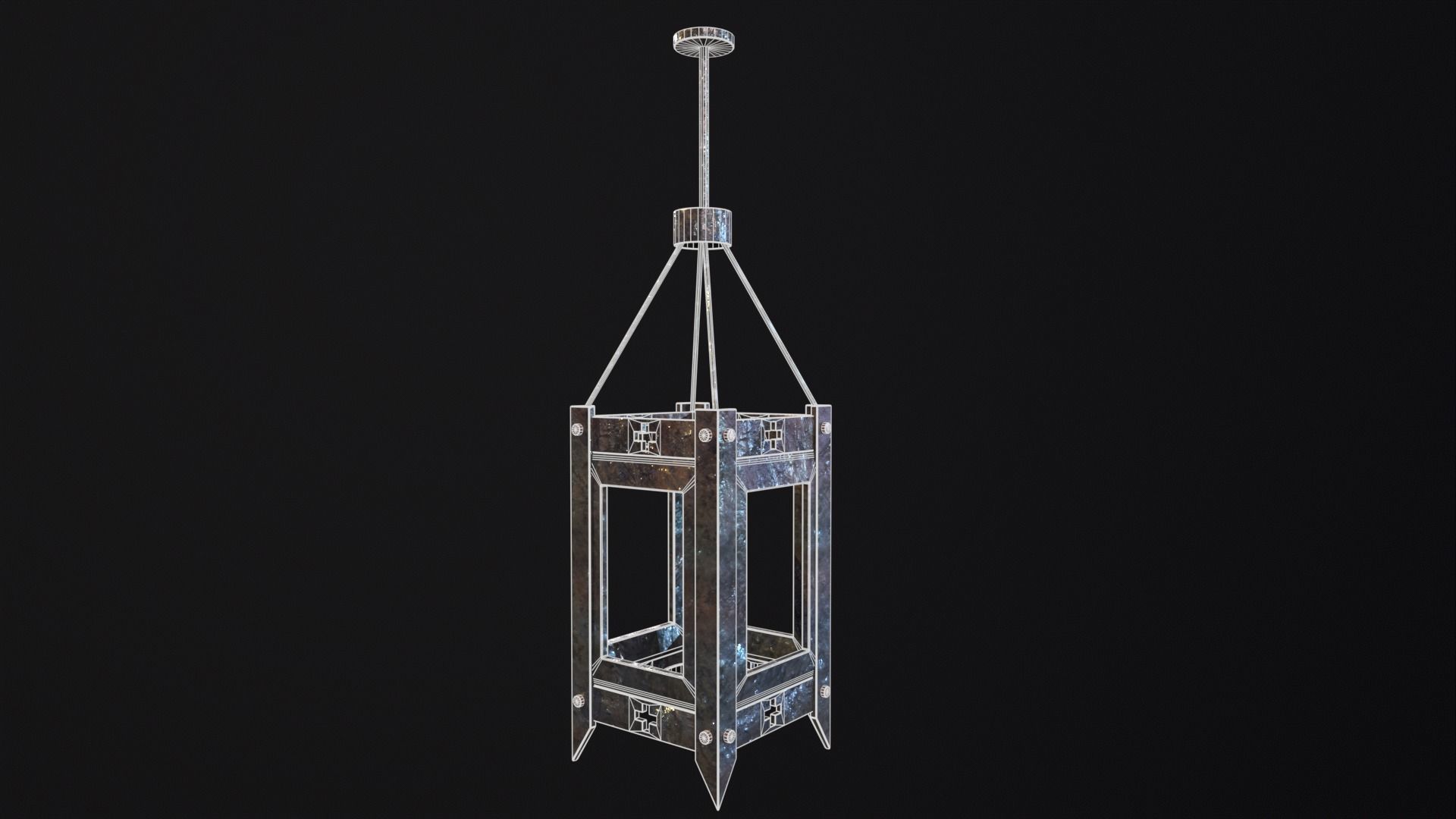 Gothic Lantern Low-poly 3D model_3