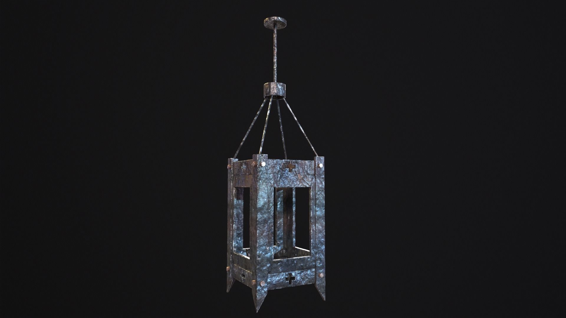 Gothic Lantern Low-poly 3D model_4