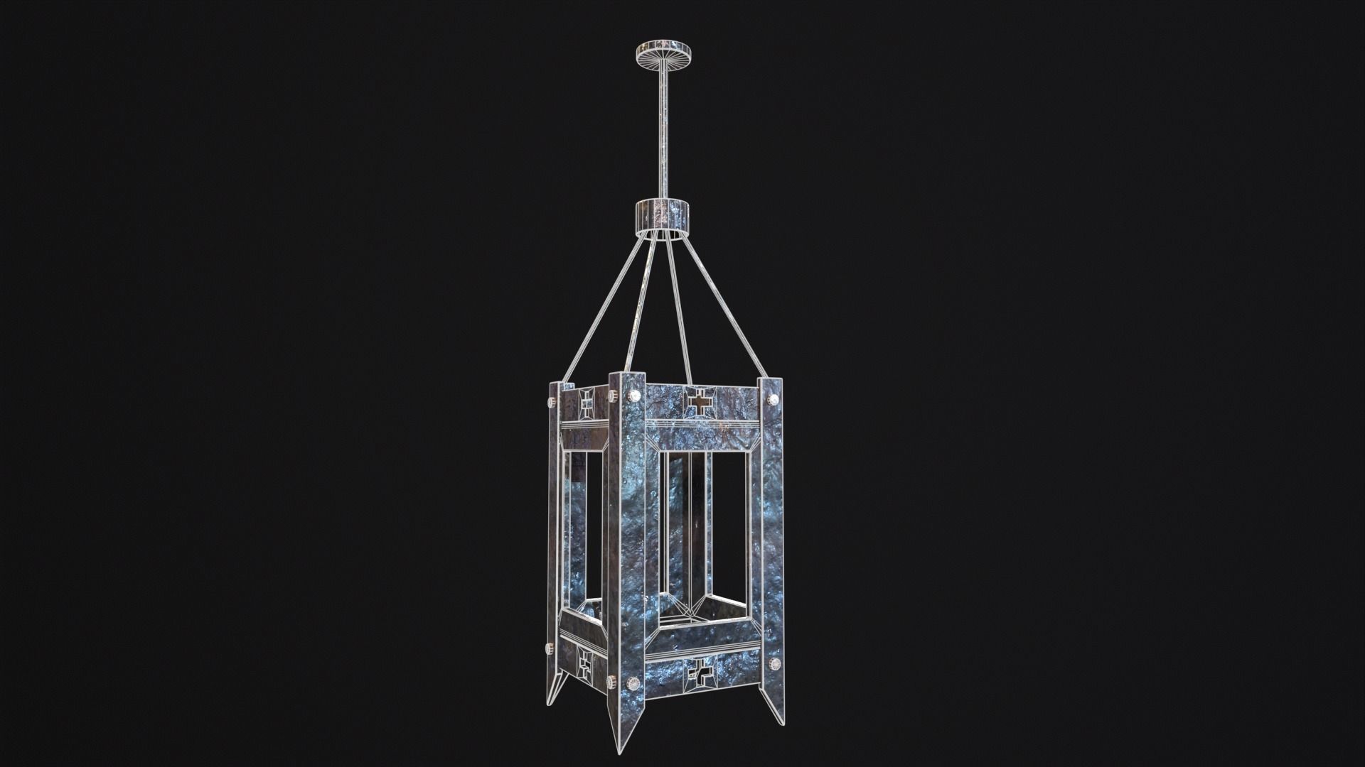 Gothic Lantern Low-poly 3D model_5