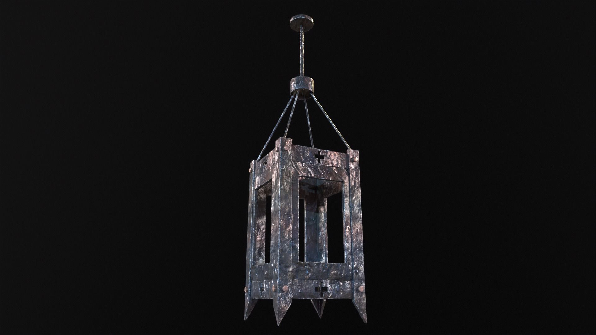 Gothic Lantern Low-poly 3D model_10