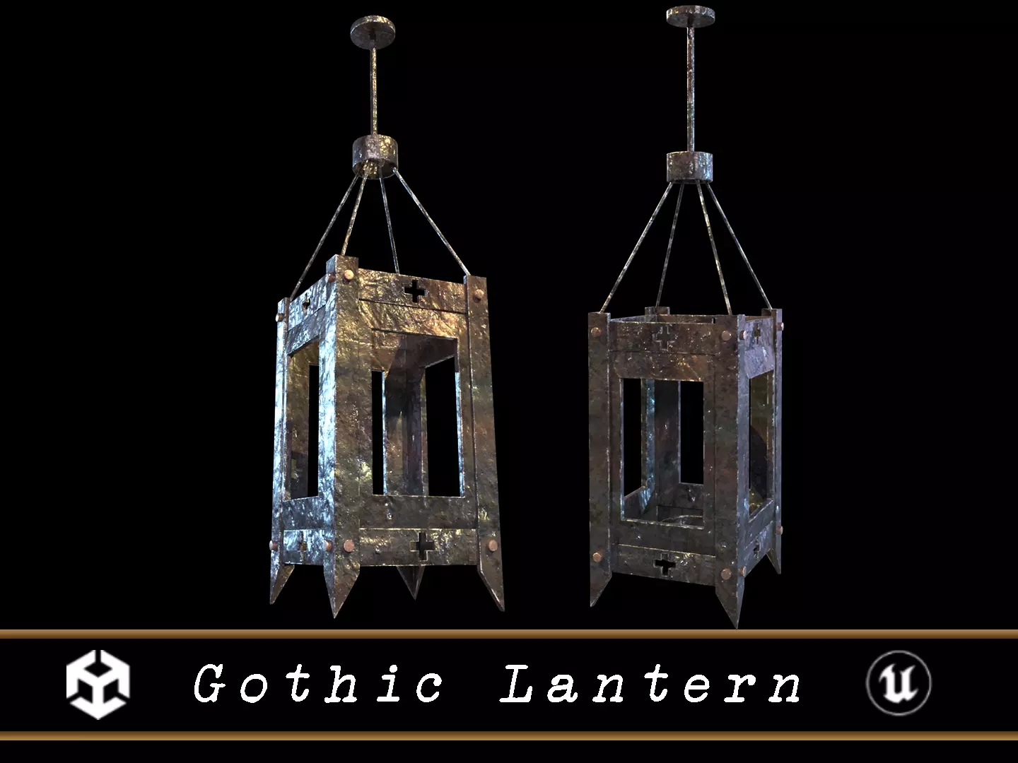 Gothic Lantern Low-poly 3D model_0