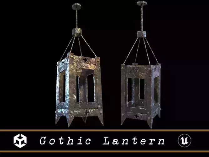 Gothic Lantern Low-poly 3D model