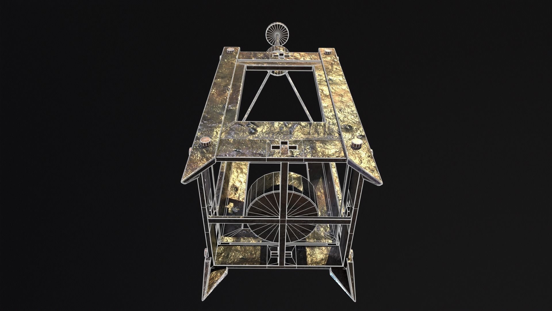 Gothic Lantern Low-poly 3D model_17