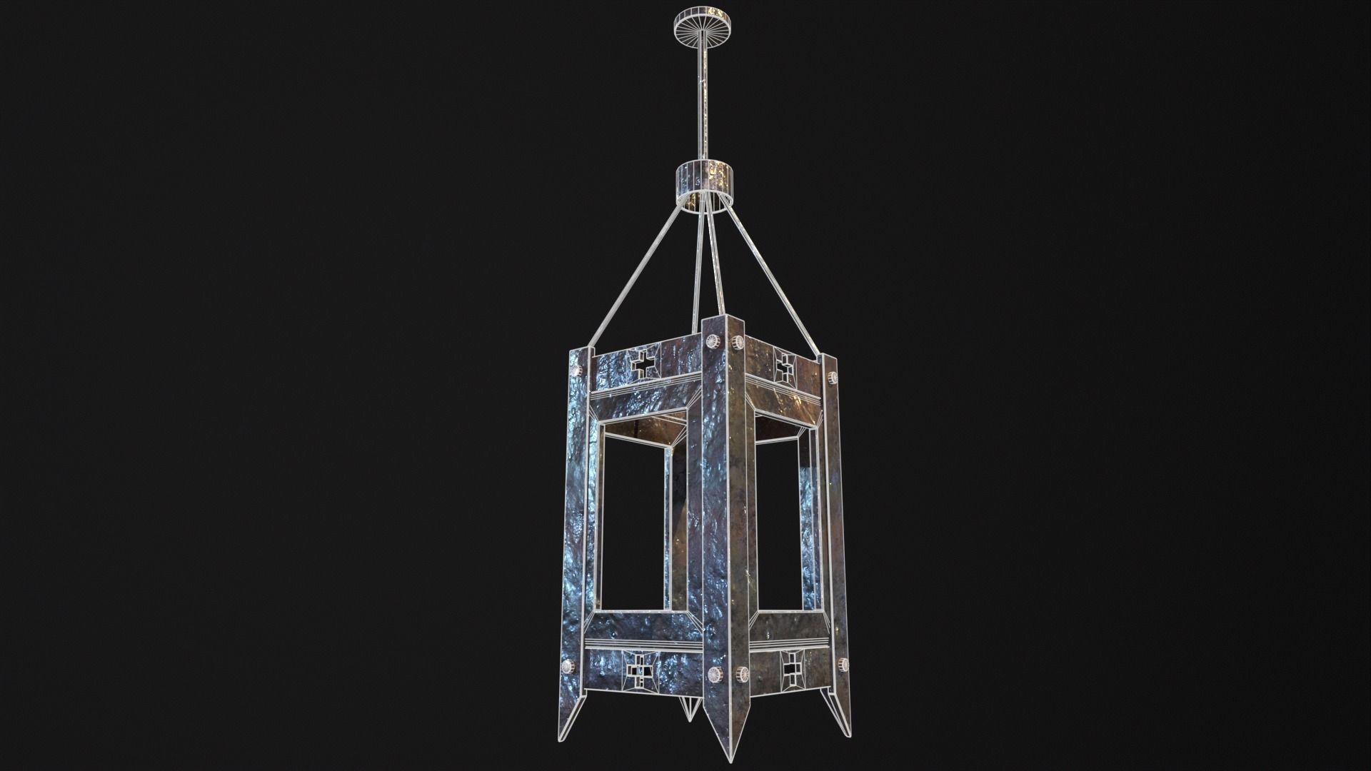 Gothic Lantern Low-poly 3D model_15