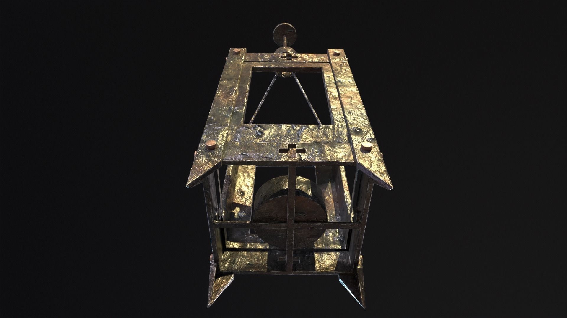 Gothic Lantern Low-poly 3D model_16