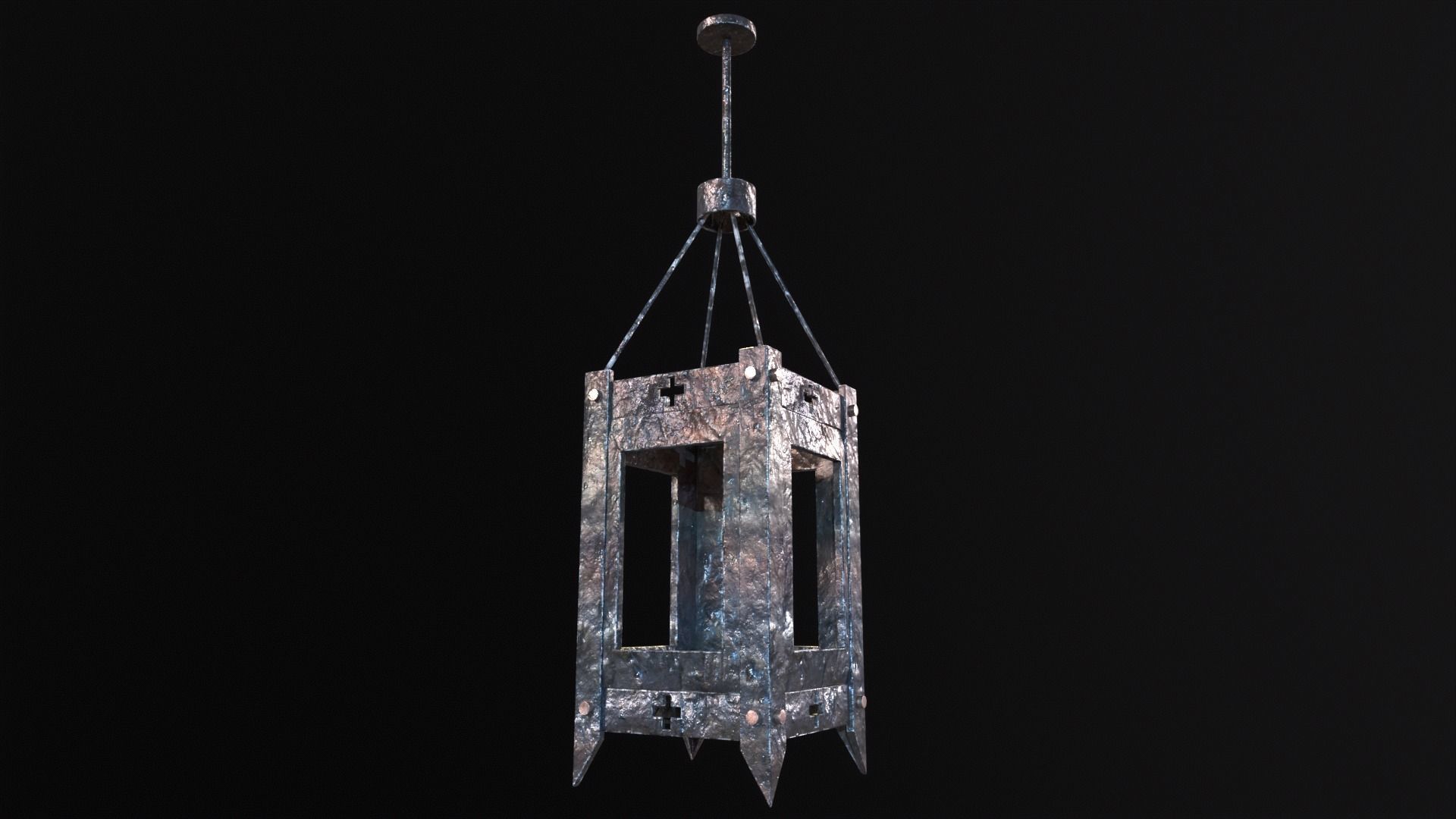 Gothic Lantern Low-poly 3D model_8