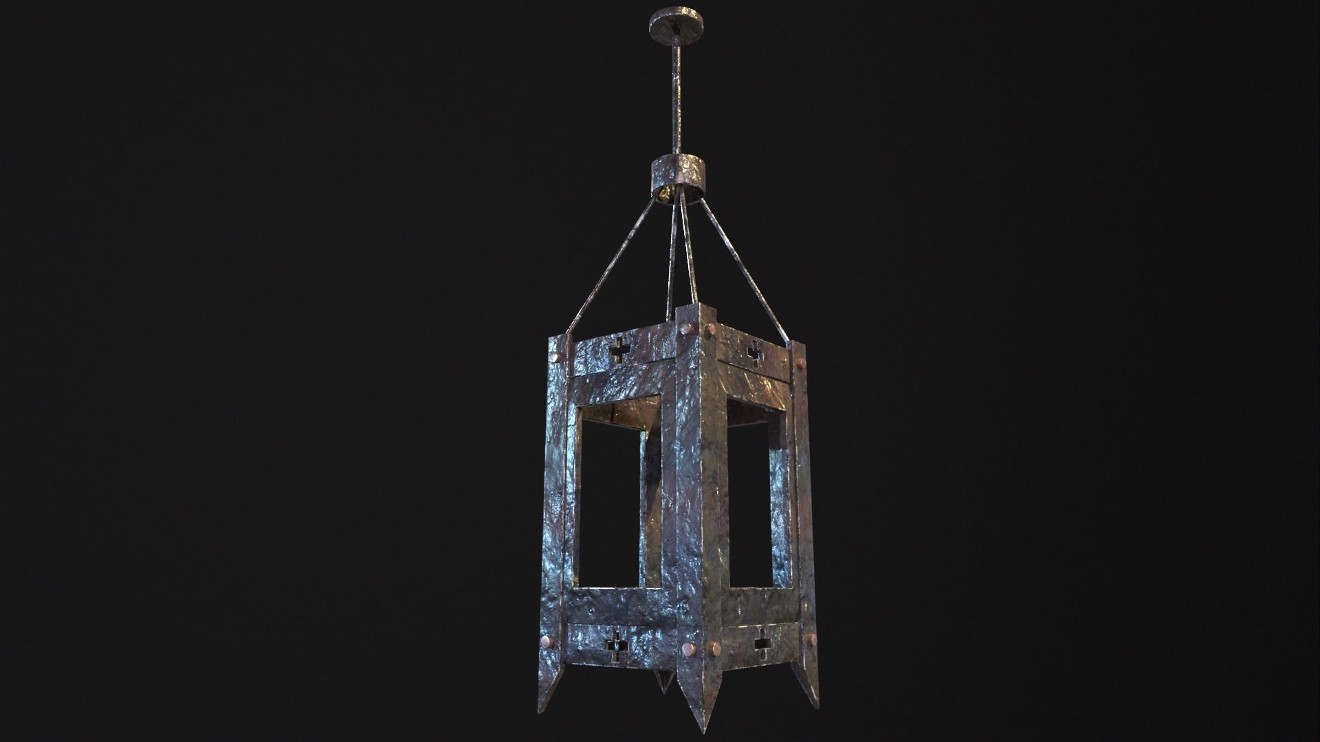 Gothic Lantern Low-poly 3D model_14