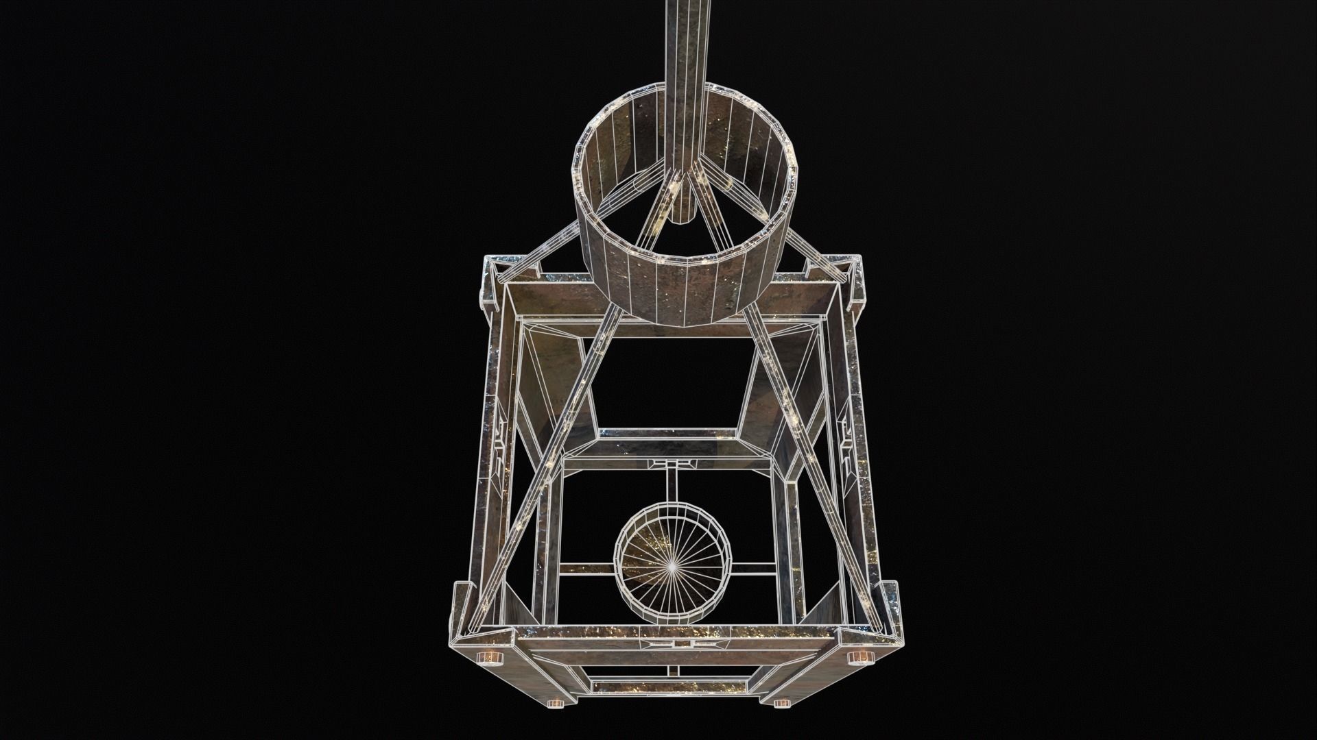 Gothic Lantern Low-poly 3D model_19