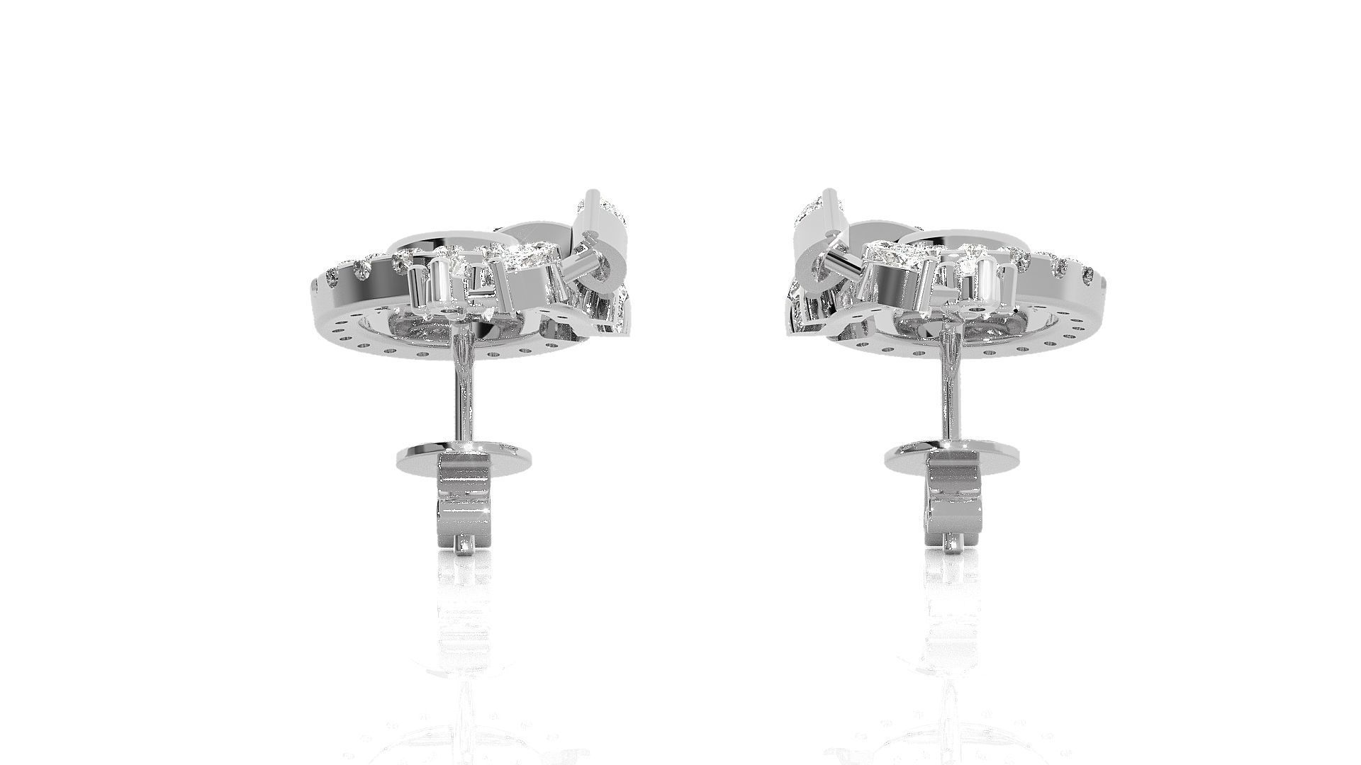 Leaves High Jewelry Pendant Earrings Set 3dm stl obj mtl gltf 3D print model_13