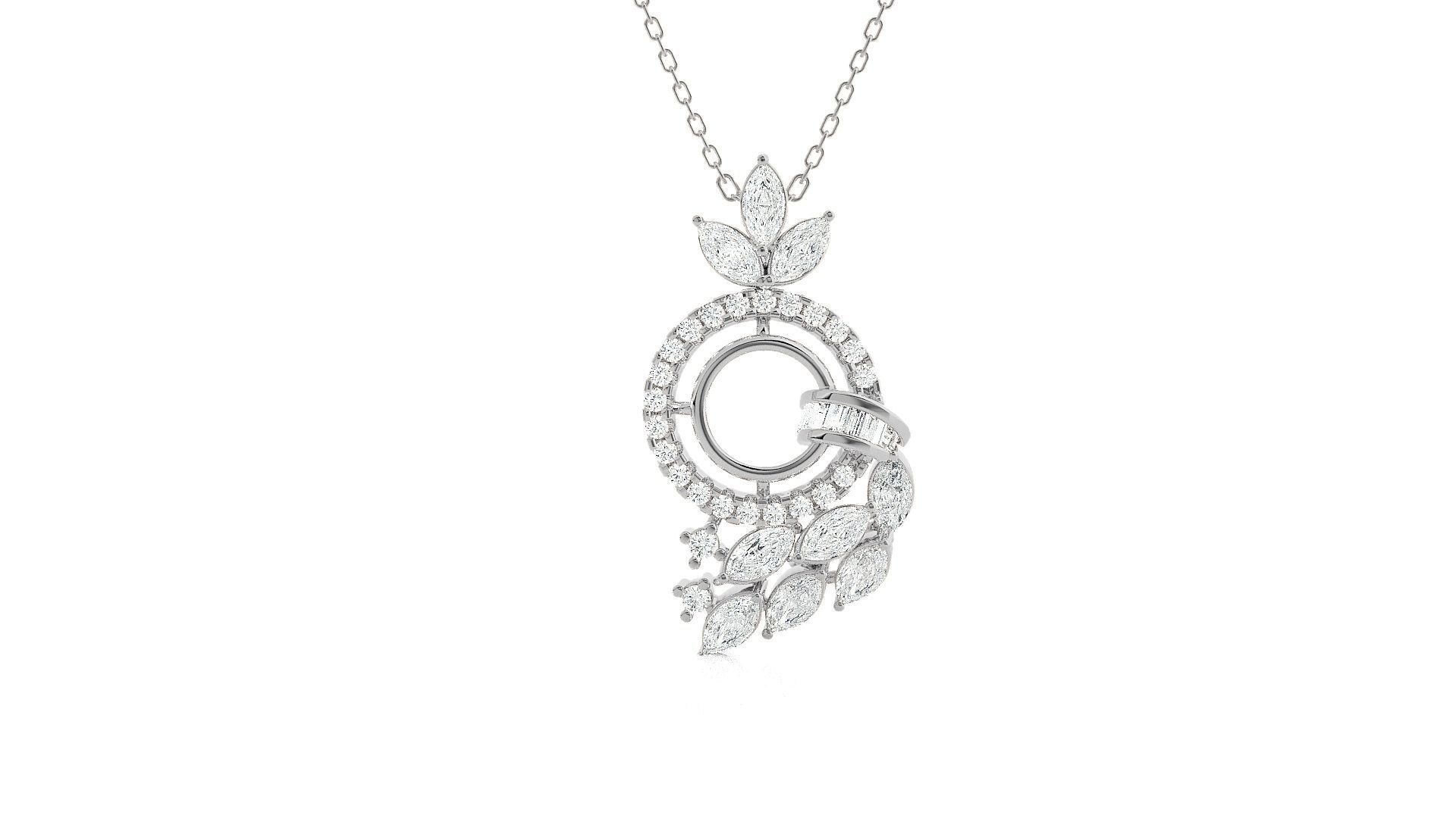 Leaves High Jewelry Pendant Earrings Set 3dm stl obj mtl gltf 3D print model_9