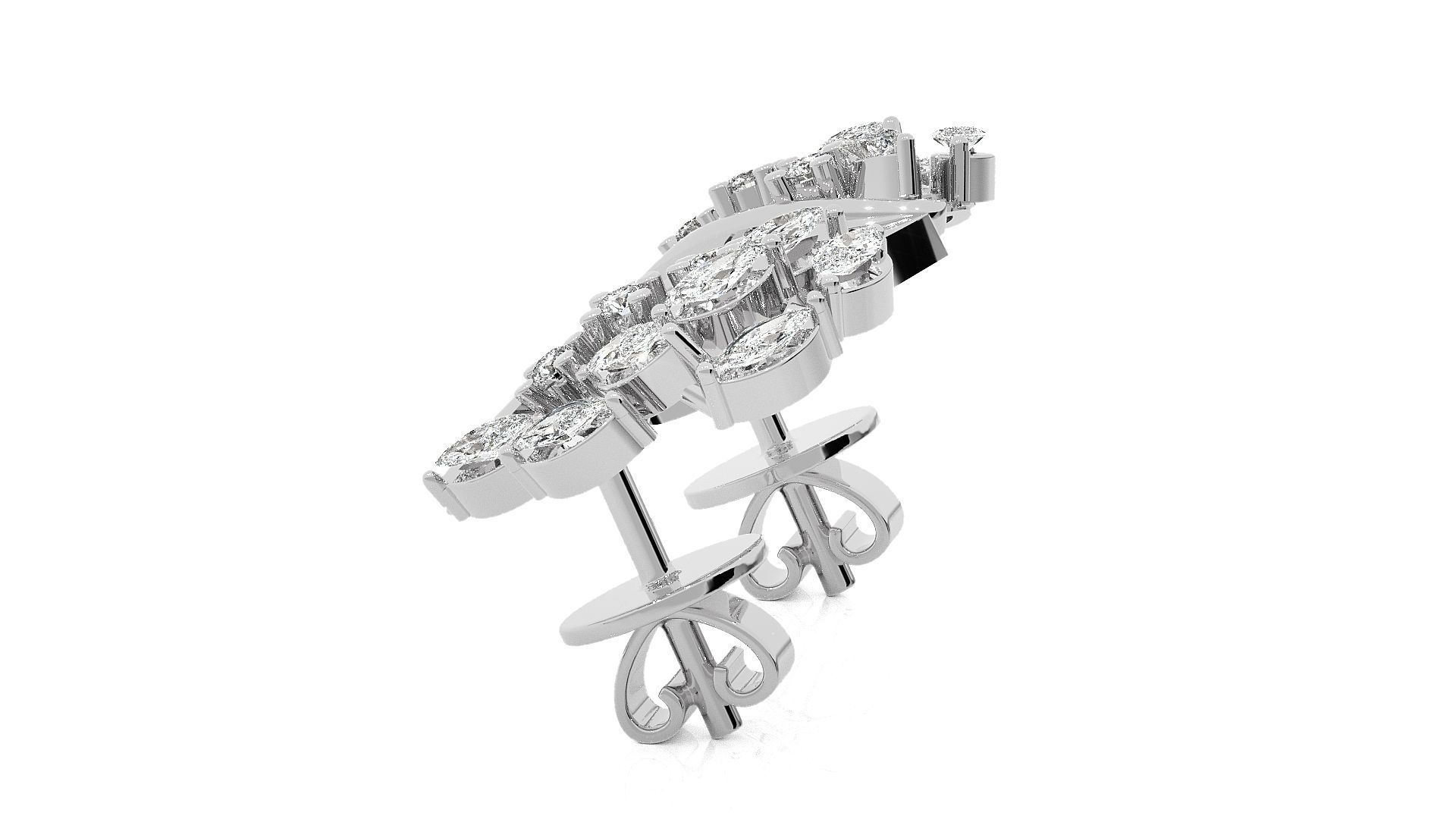 Leaves High Jewelry Pendant Earrings Set 3dm stl obj mtl gltf  3D print model_15