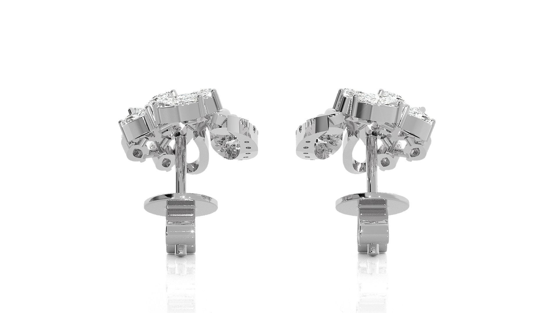 Leaves High Jewelry Pendant Earrings Set 3dm stl obj mtl gltf  3D print model_13