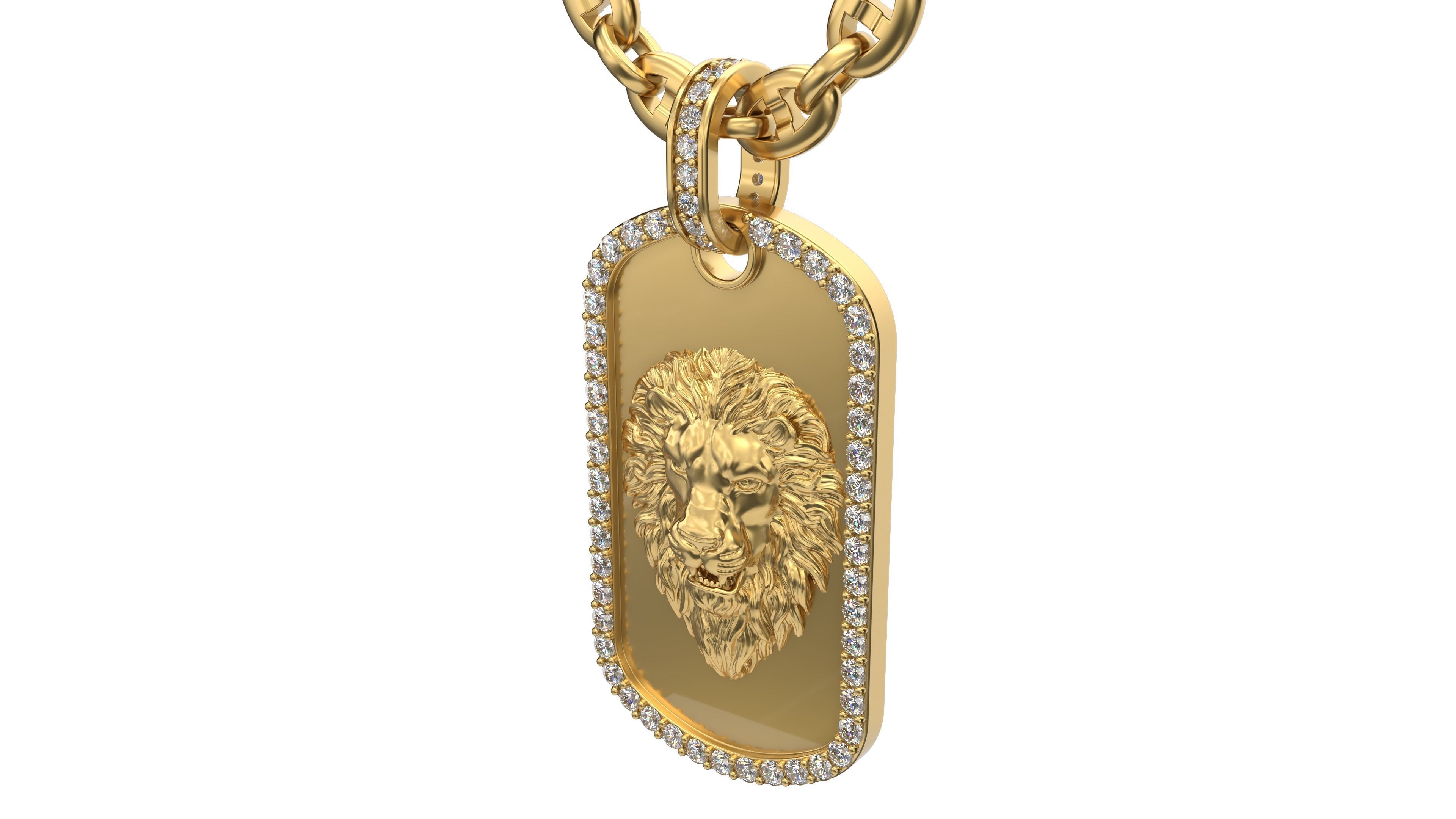 TAG pendant Version 1 Lion 3D print model_2
