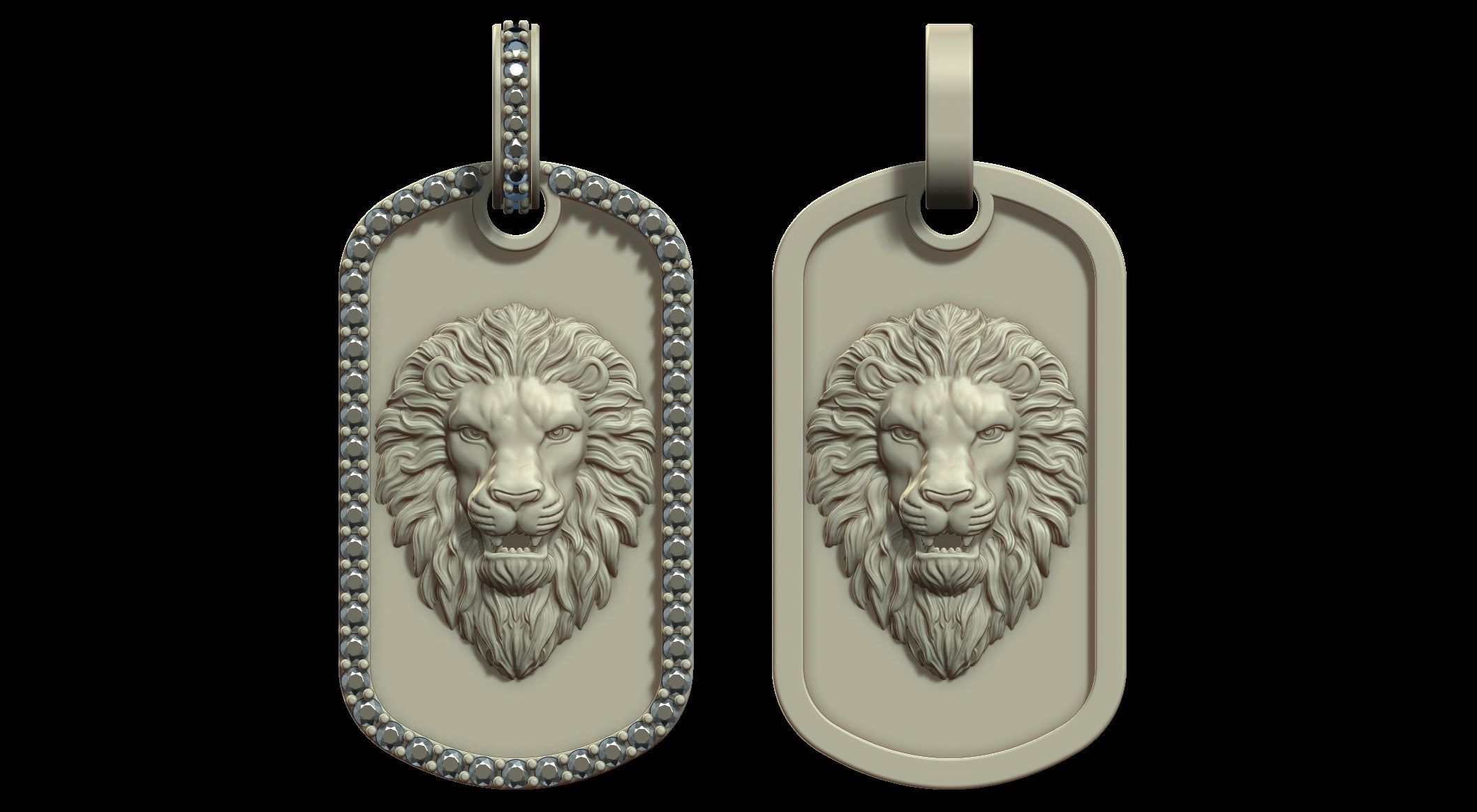 TAG pendant Version 1 Lion 3D print model_1