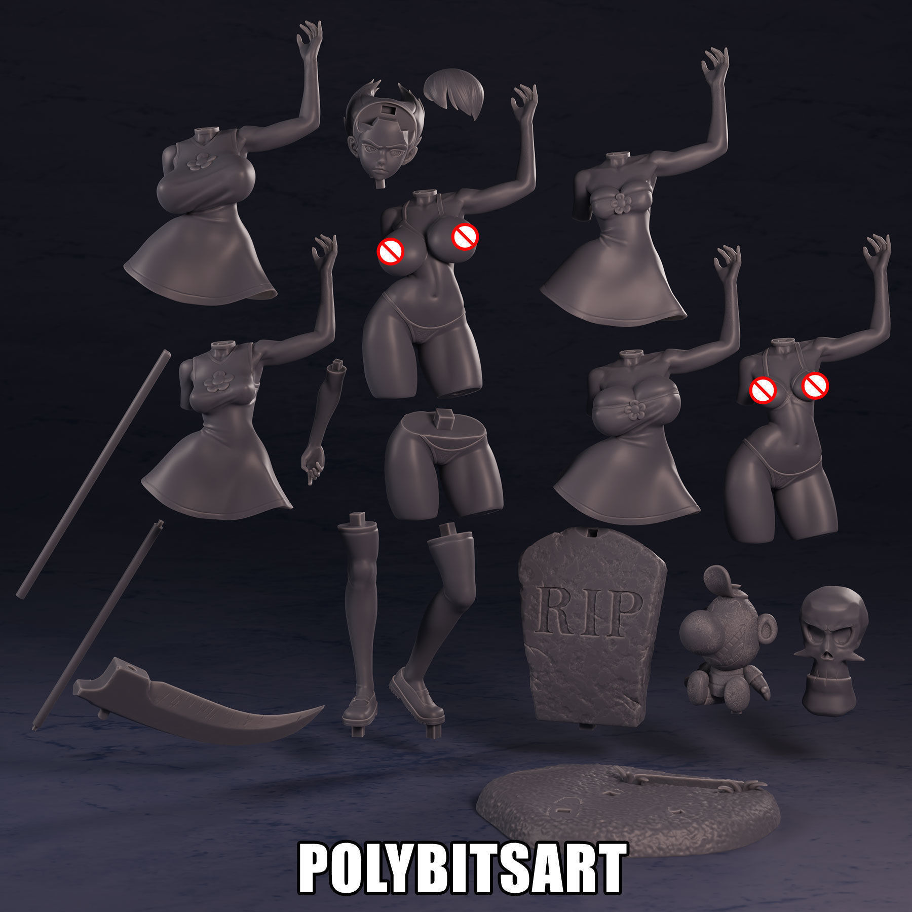 Grim Adventures Mandy Figure 3D print model_36