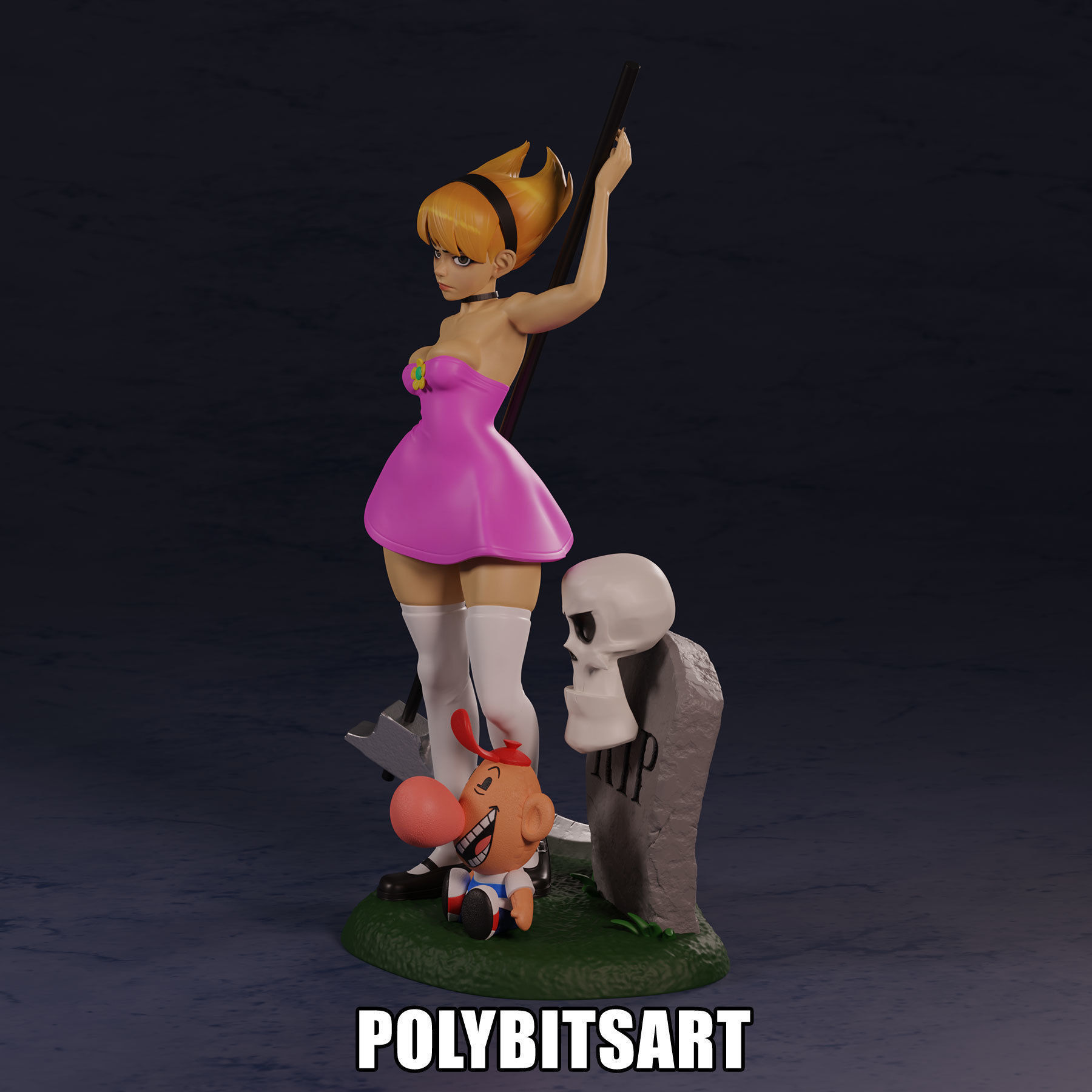 Grim Adventures Mandy Figure 3D print model_11