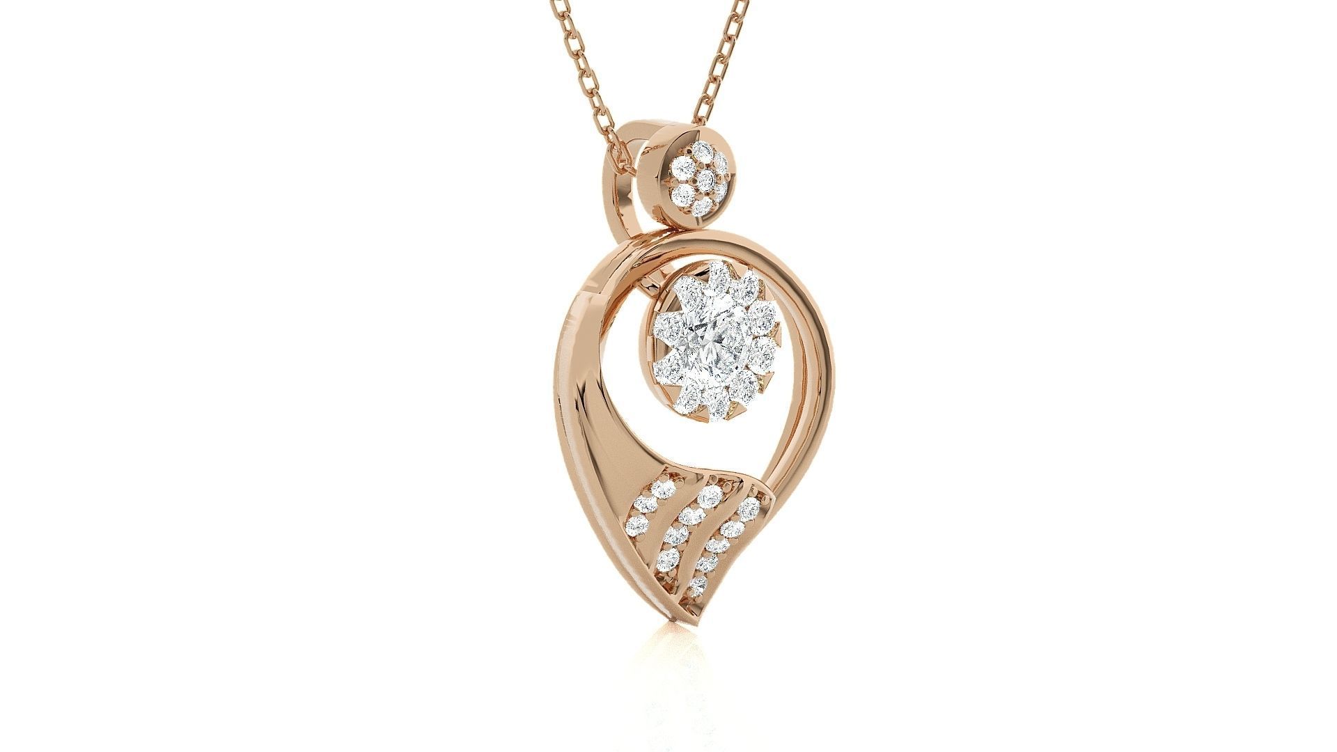 High Jewelry Pendant Earrings Set 3dm stl obj mtl gltf glb 3D print model_3