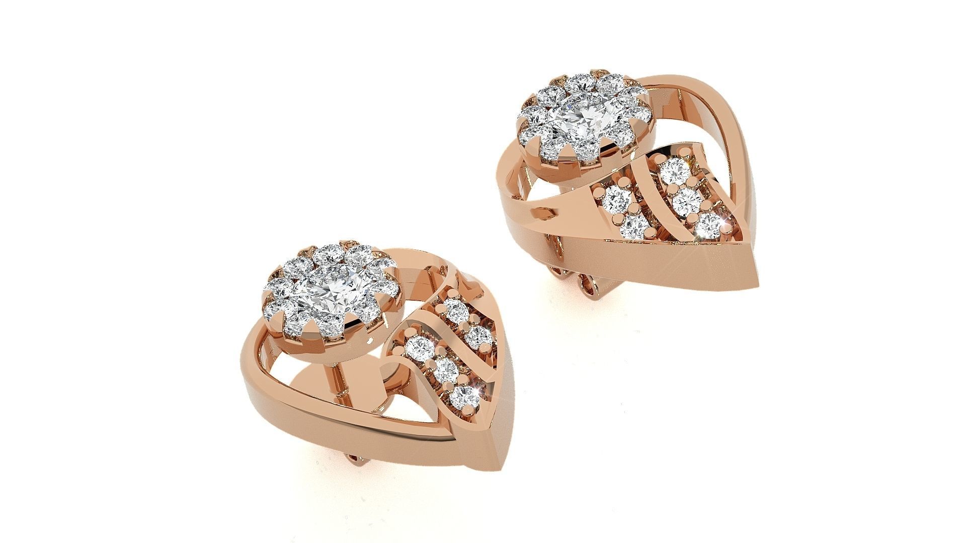 High Jewelry Pendant Earrings Set 3dm stl obj mtl gltf glb 3D print model_5